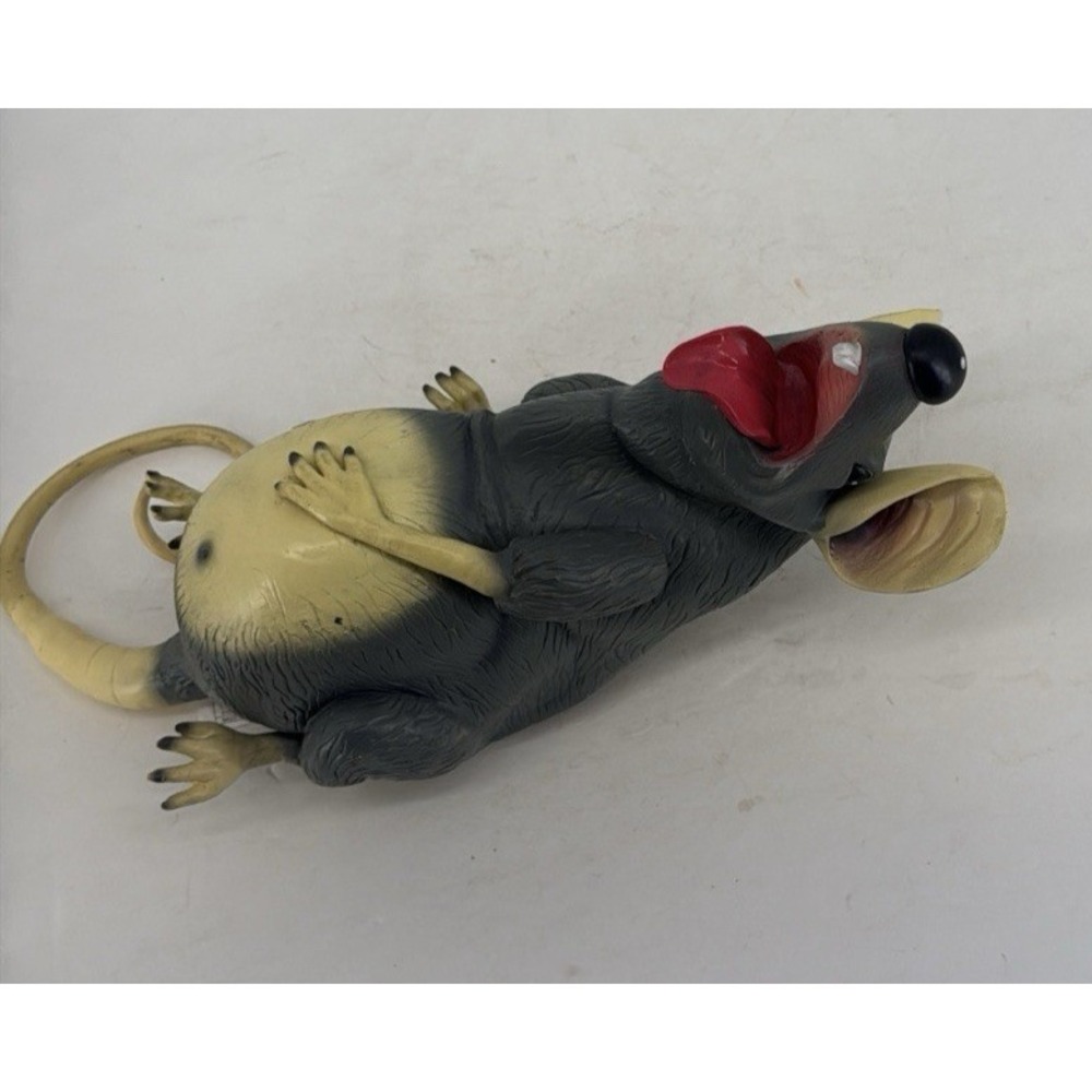 Vintage‎ Gemmy Halloween Fat Rat 15" Talking Animated Rubber Working